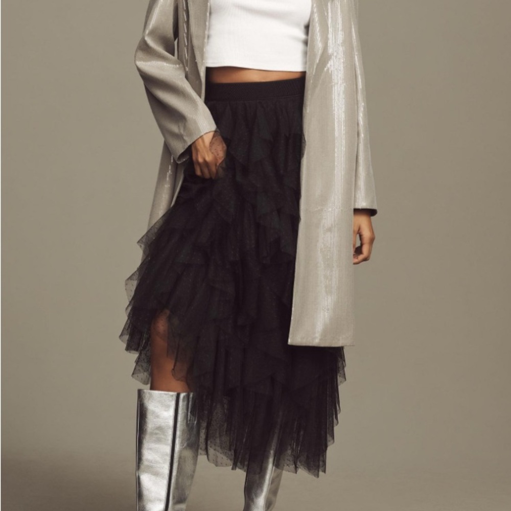 MARE MARE X ANTHROPOLOGIE SEQUIN LONGLINE JACKET